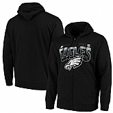 Men's Philadelphia Eagles G III Sports by Carl Banks Perfect Season Full Zip Hoodie Black,baseball caps,new era cap wholesale,wholesale hats